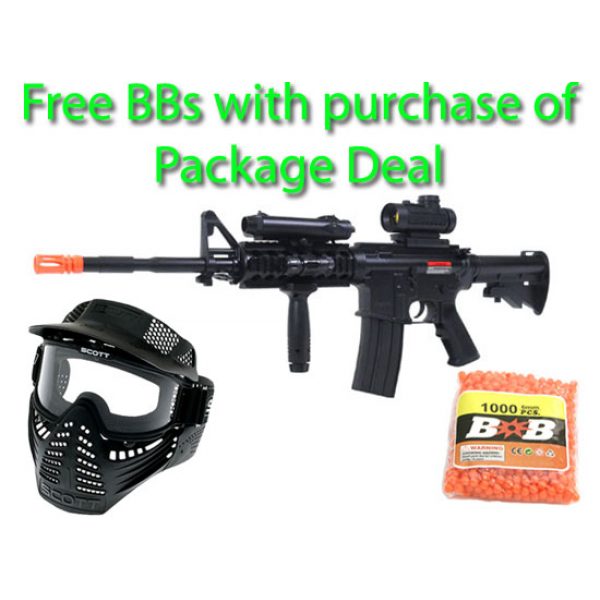 See Airsoft Rifle 1 Electric Rise 06A1 RIS Assault Rifle FPS-350 Airsoft Gun Package Deal (Mask and BBs)