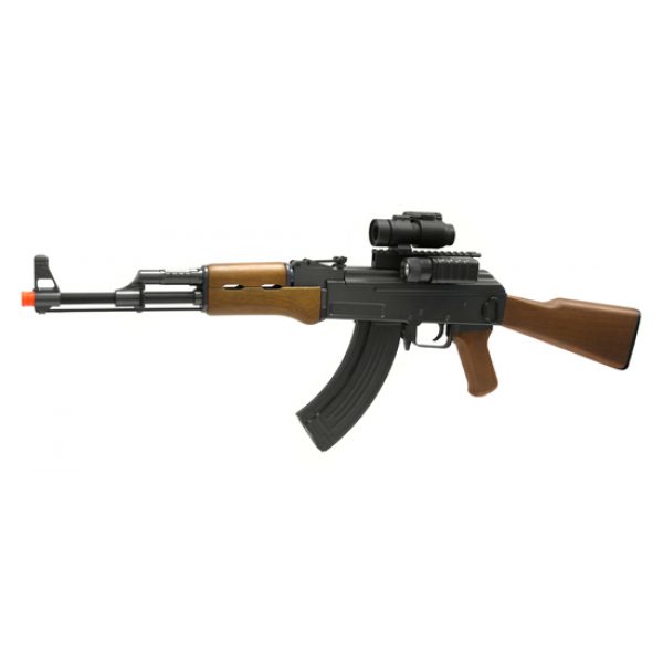 See Airsoft Rifle 1 Electric Tactical AK47 Assault Rifle FPS-350 Full Stock, Red Dot Sight, Flashlight Airsoft Gun